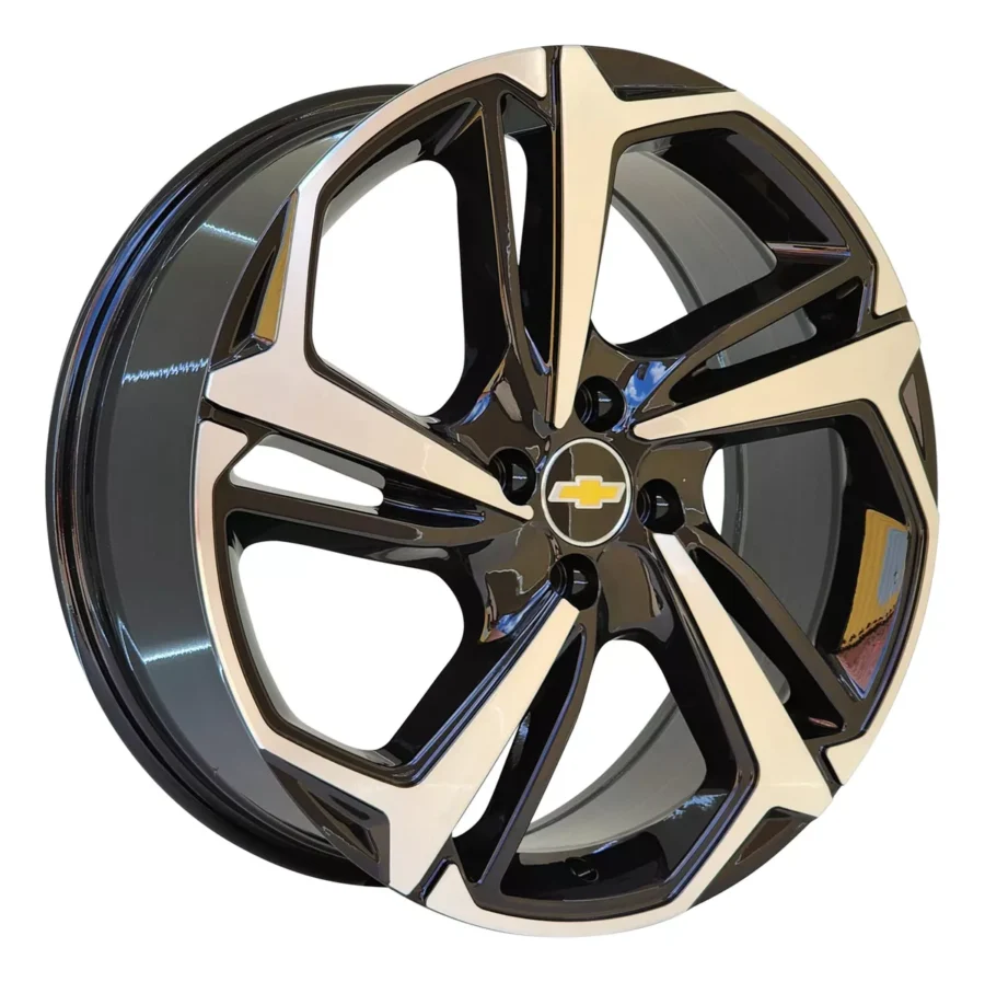 Jogo Roda Gm Onix/corsa Modena Aro 18 4x100 Preto Diamantado - Image 2